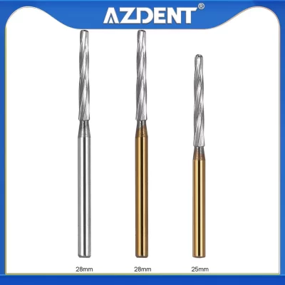6 pçs/caixa azdent dental cirúrgico carboneto de tungstênio burs 25mm/28mm cortadores de osso acabamento burs apto para dental handpiece alta velocidade