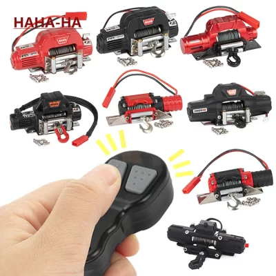 Guincho de metal sistema de controle remoto sem fio para 1/8 1/10 rc rastreador carro yikong axial scx10 trx4 trx6 rgt redcat gen8