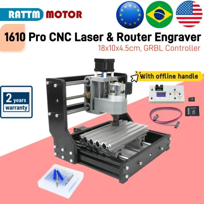 【EU & EUA & BR Stock】CNC 1610 Pro DIY Roteador de gravação a laser Máquina fresadora para carpintaria com controlador off-line GRBL de 3 eixos