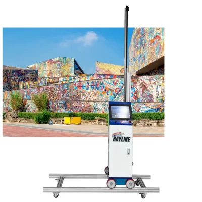 16 ㎡ /hora máquina de impressora de parede de limpeza automática 4k precisão 3d ao ar livre inteligente uv impressora de parede vertical preço com trilhos de rodas