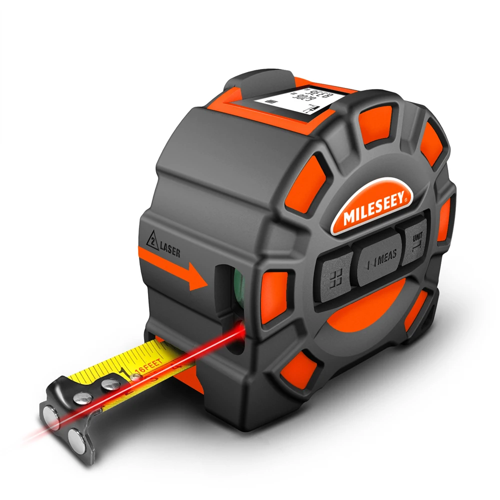 Mileseey dt11 fita métrica a laser 40m recarregável 2-em1 retrátil telêmetro digital métrico/imperiano para medida doméstica