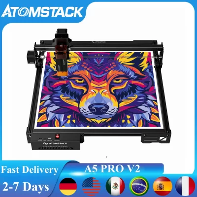 Atomstack a5 pro v2 gravação a laser 5w impressora a laser cnc 410*380mm área de gravador para madeira acrílica com aplicativo gratuito impressora a laser