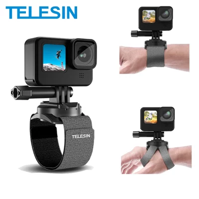 Telesin alça de pulso de mão com rotação de 360 graus para gopro hero 13 12 11 10 9 suporte de banda para insta360 ação osmo