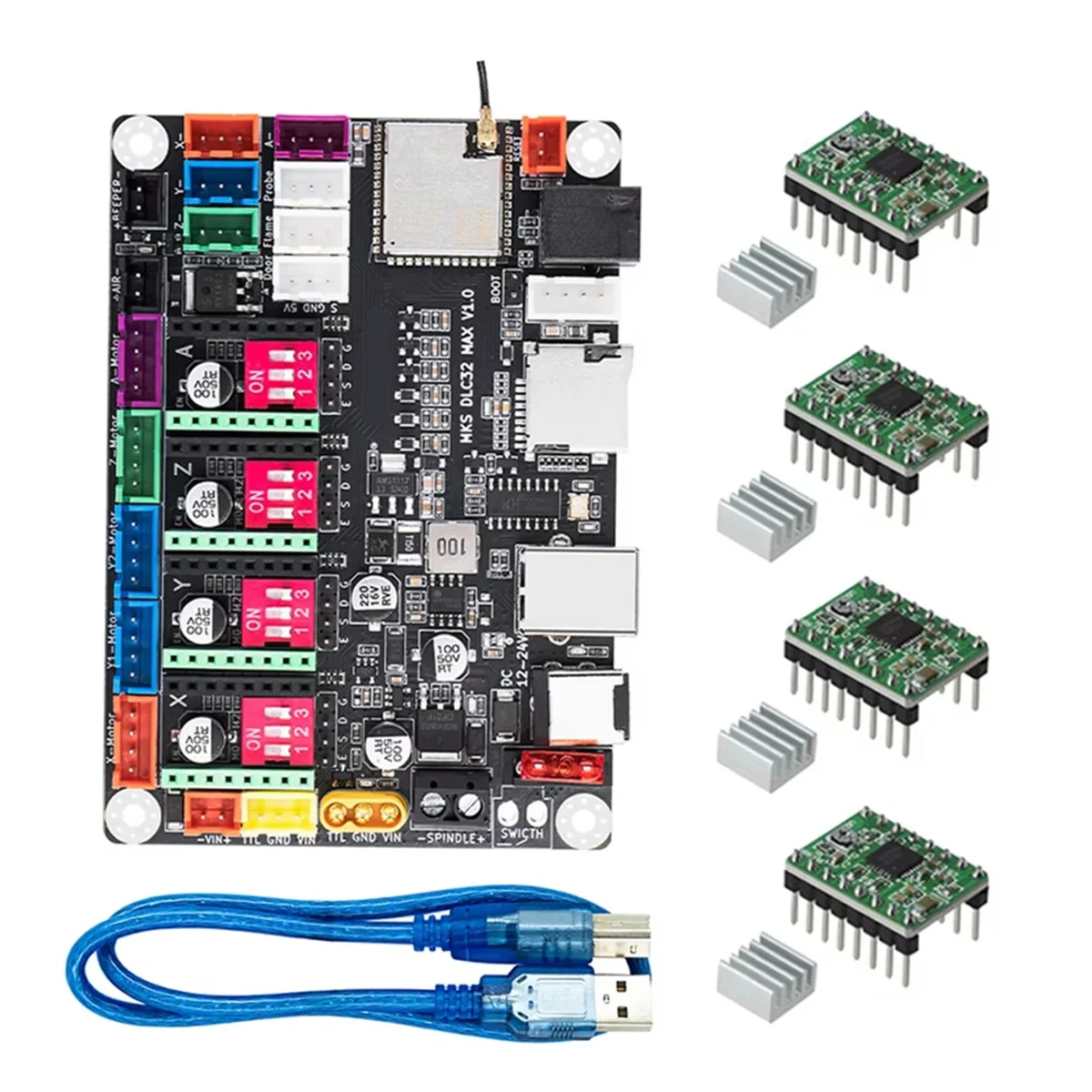 Placa roteadora cnc a79g mks dlc32 max, máquina de gravação a laser, 4 controladores, carpintaria, gravador a laser, placa-mãe
