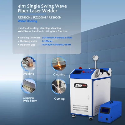 Razortek 3kw 2025 hot sale handheld laser welder1.5kw 2kw aluminium carbon steel portable 4in1 fiber laser welder cleaner cutter