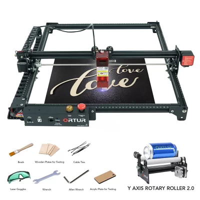 Ortur laser master 2pros2 cortador de gravador para madeira/acrílico/metal com rotativo 5 proteção segurança diy máquina corte gravura