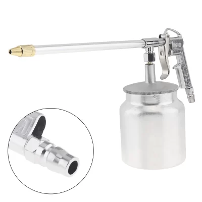 Pistola pulverizadora pneumática tipo pote de prata, fácil operação, com bico de 6mm e pote de alumínio para ferramentas de instalações de móveis, 1 peça