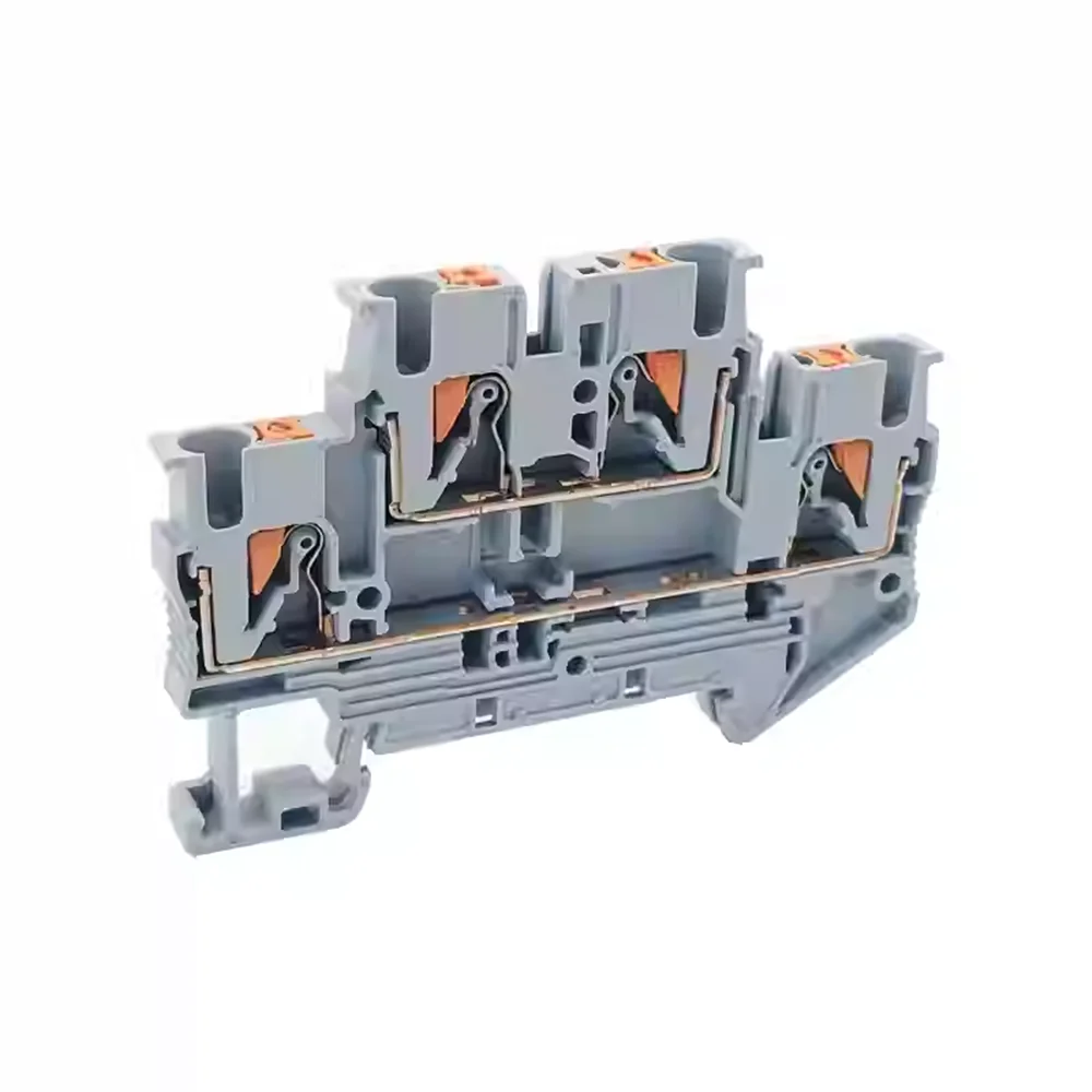 10Pcs PTTB2.5 PTTB-2.5 Push-in Double Level Din Rail Terminal Block 2 Layer 2.5mm² Plug Electrical Wire Connector - Image 3