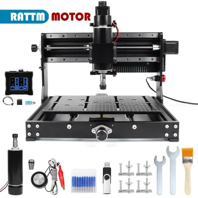 【EU US BR】3020 Plus GRBL CNC Laser Router Fresagem Máquina de Gravura para Carpintaria + 500W DC Spindle + Controlador Offline