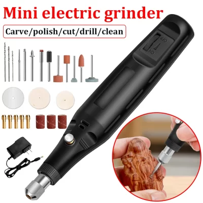 Mini moedor de broca elétrica com conjuntos de broca 12v portátil escultura elétrica caneta rotativa broca doméstica polonês máquina moagem