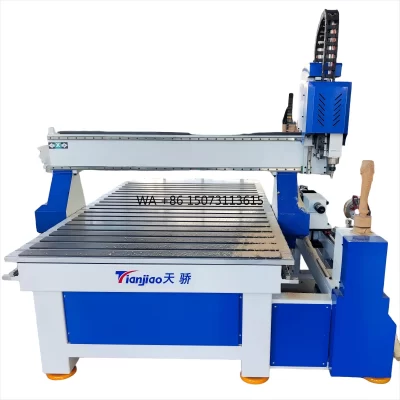 TJ1325 4x8 Table CNC Wood Machine Router 4AISX Rotary with Syntec DSP Control System for Woodworking