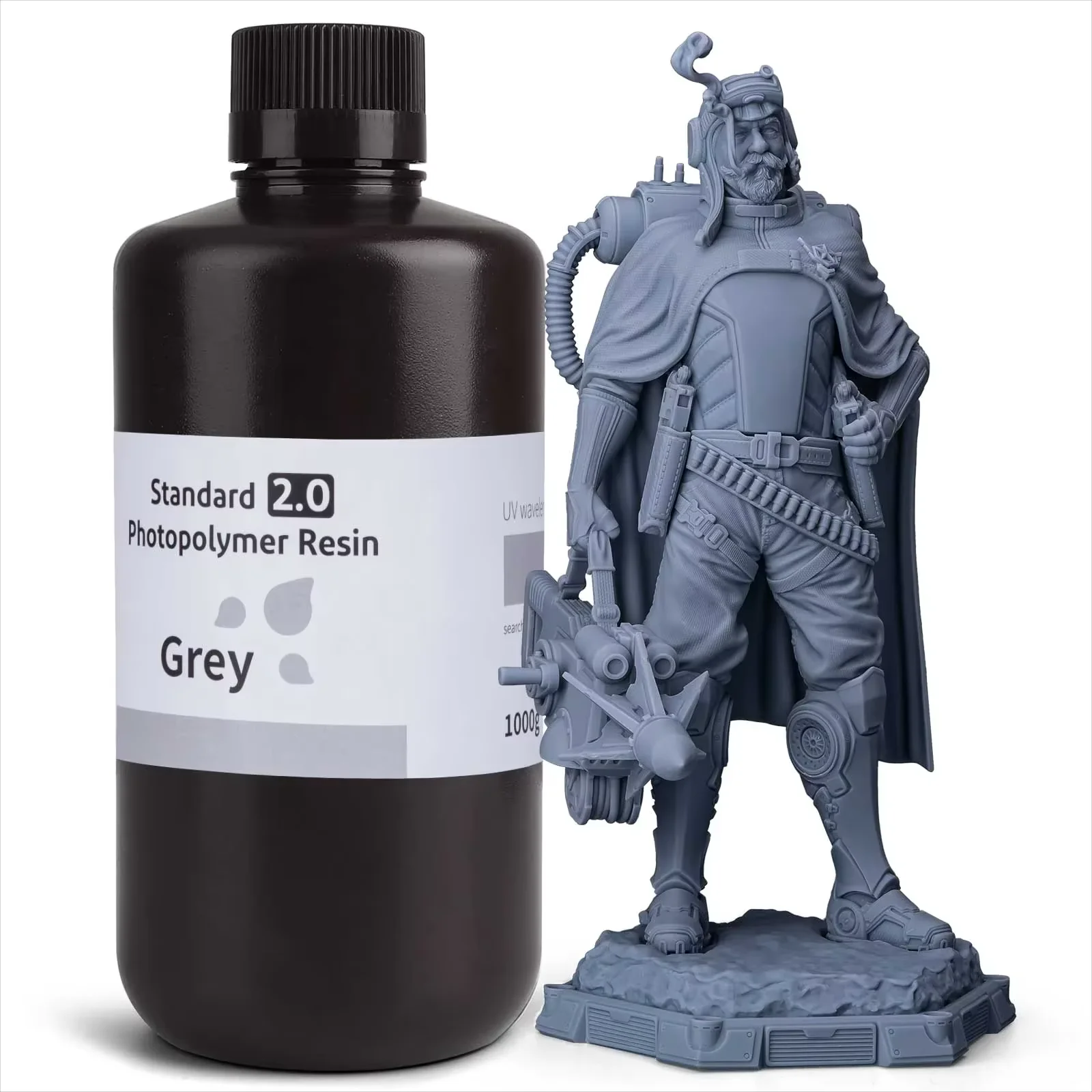 Elegoo conjunto de resina para impressora 3d, 10kg, 10 garrafas, lcd, resina de fotopolímero padrão 405nm, para impressão lcd 3d, cor cinza - Image 3