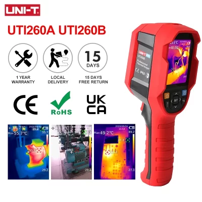 UNI-T UTI260B UTI260A Câmera de imagem térmica 256X192 pixels Termovisor UTI260B + PCB Circuito Teste de tubo de aquecimento de piso