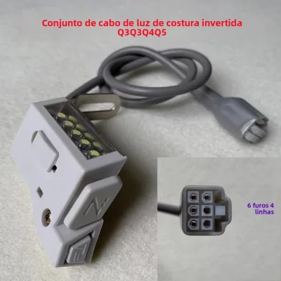 Máquina de costura cutadorizada, ponto traseiro, luz, linha reversa, interruptor de agulha para casa, arte em tecido e pro...