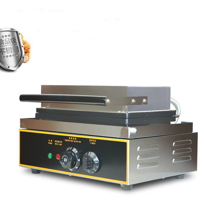Taiyaki-Revestimento antiaderente em forma de peixe Bakeware, máquina de lanche comercial, fabricante de waffles, 1500W, 6 pcs