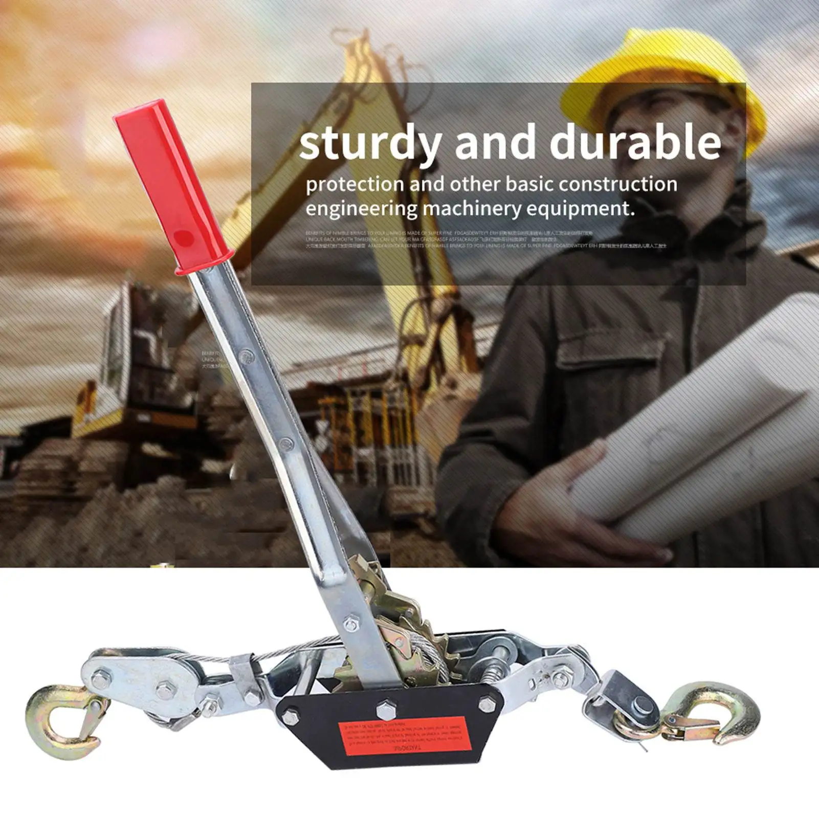 2/4T Wire Rope Hand Power Puller Tighten Tool Mini Tightener Double Hook Lifting Tool Heavy Duty Power Puller - Image 2