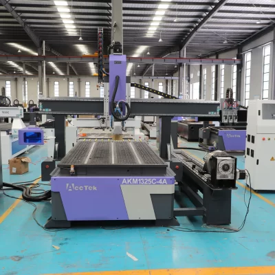 4-axis with rotary axis AKM 1325 Woodworking CNC for engraving 3D furniture Cylindrical woodworking Automatic tool change