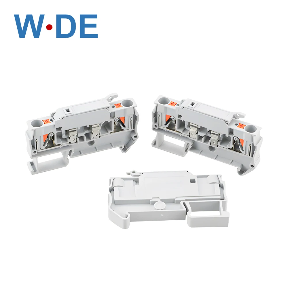 5Pcs Din Rail Terminal Blocks PT 4-HESI Gray Connector Push In Spring Fuse Terminal Block Connector Screwless Fuse Holder - Image 3
