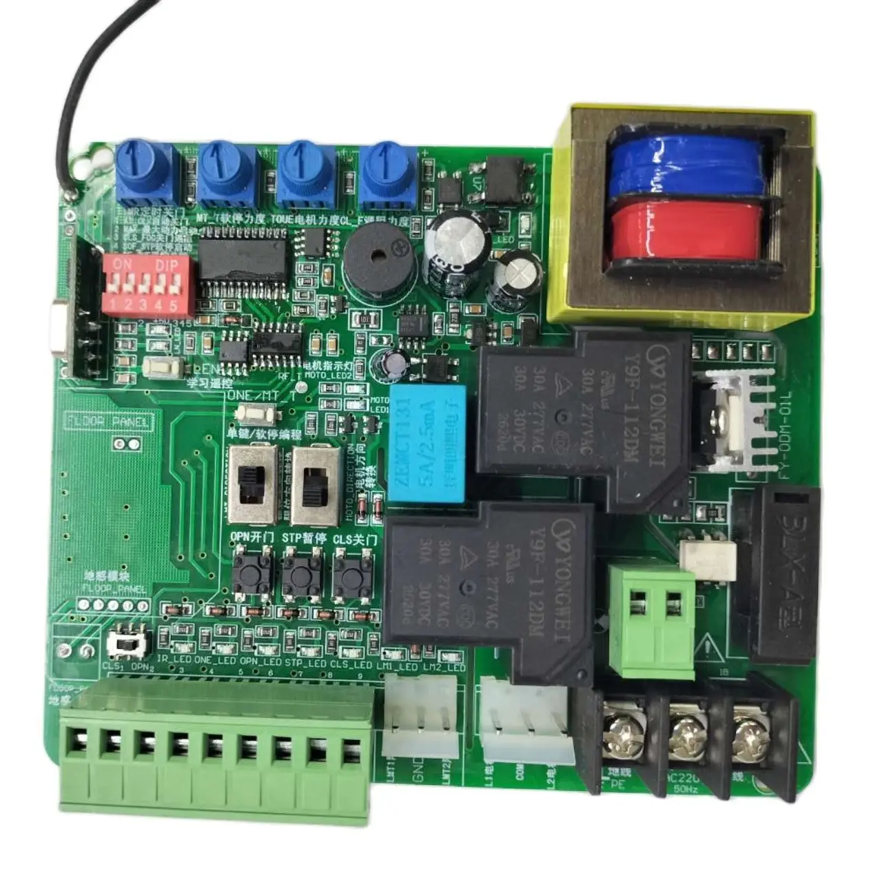 Painel de controle de porta de garagem com porta deslizante interruptor de limite de mola magnética disponível com função de atraso 220v AC