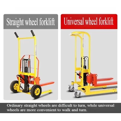 Dobrável empilhador móvel empilhadeira manual transportador hidráulico plataforma de elevação caminhão carregamento e descarga doméstica