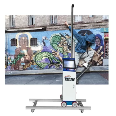 16 ㎡ /hora 9600dpi máquina de impressora de parede 3d ao ar livre automático inteligente uv vertical impressora de parede preço com rodas trilhos