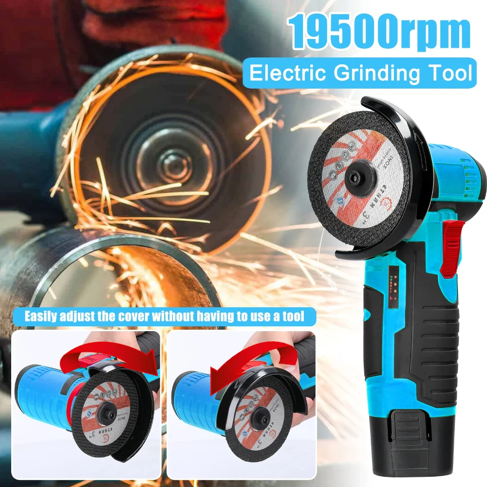 Moedor de ângulo elétrico sem fio, 9500rpm, portátil, polimento, ferramentas elétricas de corte de diamante, bateria recarregável de 12v - Image 2