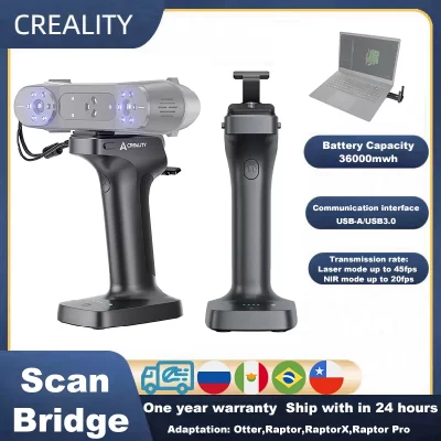 Creality Scan Bridge Portátil Sem Fio WiFi6 3D Digitalização Transmissão Rápida Configuração Magnética para Otter/Raptor/Raptor Pro Scanner 3D