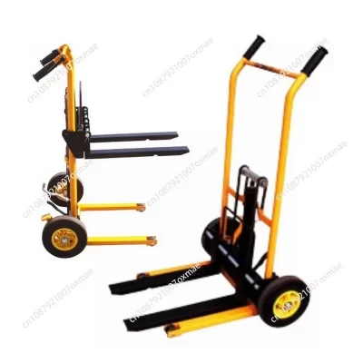 Empilhadeira portátil com suporte de carga, 200kg, empilhador manual, leve e pequeno, caminhão de elevação doméstico, dobrável, carrinho de tigre plano
