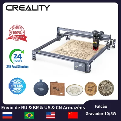 Creality falcon gravador a laser 10/7.5w cortador 455± 5nm luz azul máquina de corte e gravação a laser de alta precisão controle offline