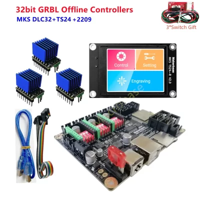 Grbl controlador de escudo cnc de 32 bits esp32 wifi mks dlc32 painel de controle offline ts24 touchscreen para máquina de marcação a laser