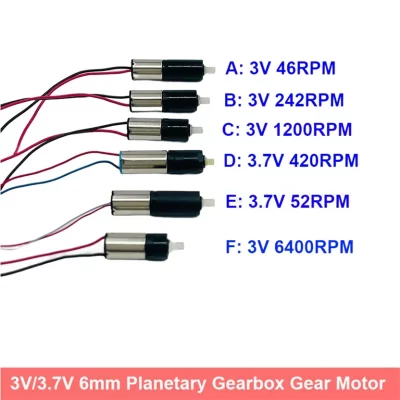 Mini redutor de engrenagem planetária dc 3v 3.7v 46rpm-6400rpm 6mm, caixa de engrenagens de redução, micro motor coreless, robô diy, bloqueio de impressão digital