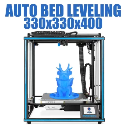 Tronxy-3d printer x5 pro 400 2e, corexy, com eixo duplo osg, trilho de guia externo e extrusora titan
