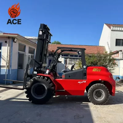 Novo todo terreno 3 toneladas 3.5ton 4ton 5ton empilhadeira personalizada 4wd 4x4 todo terreno áspero empilhadeira roda diesel preço