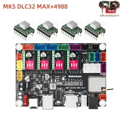 Grbl 32 bits esp32 controlador mks dlc32 max placa de expansão 4 eixos cnc escudo placa de fuga máquina gravura peças atualização