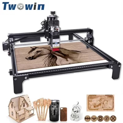 Twowin cnc máquina de gravação a laser 20w/40w diy mini gravador a laser warark arae 420*400mm cortador de marcação para madeira vidro couro