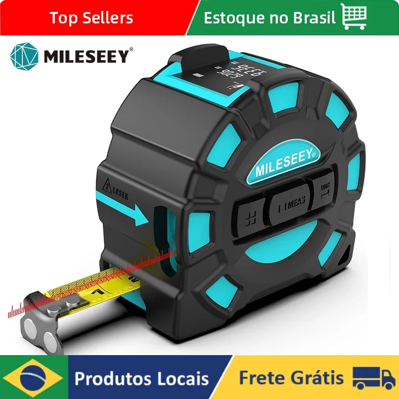 Mileseey dt11 fita métrica a laser, medidor laser digital 2 em 1 de 40m, telêmetro laser ferramentas de construção régua de dispositivo de medida