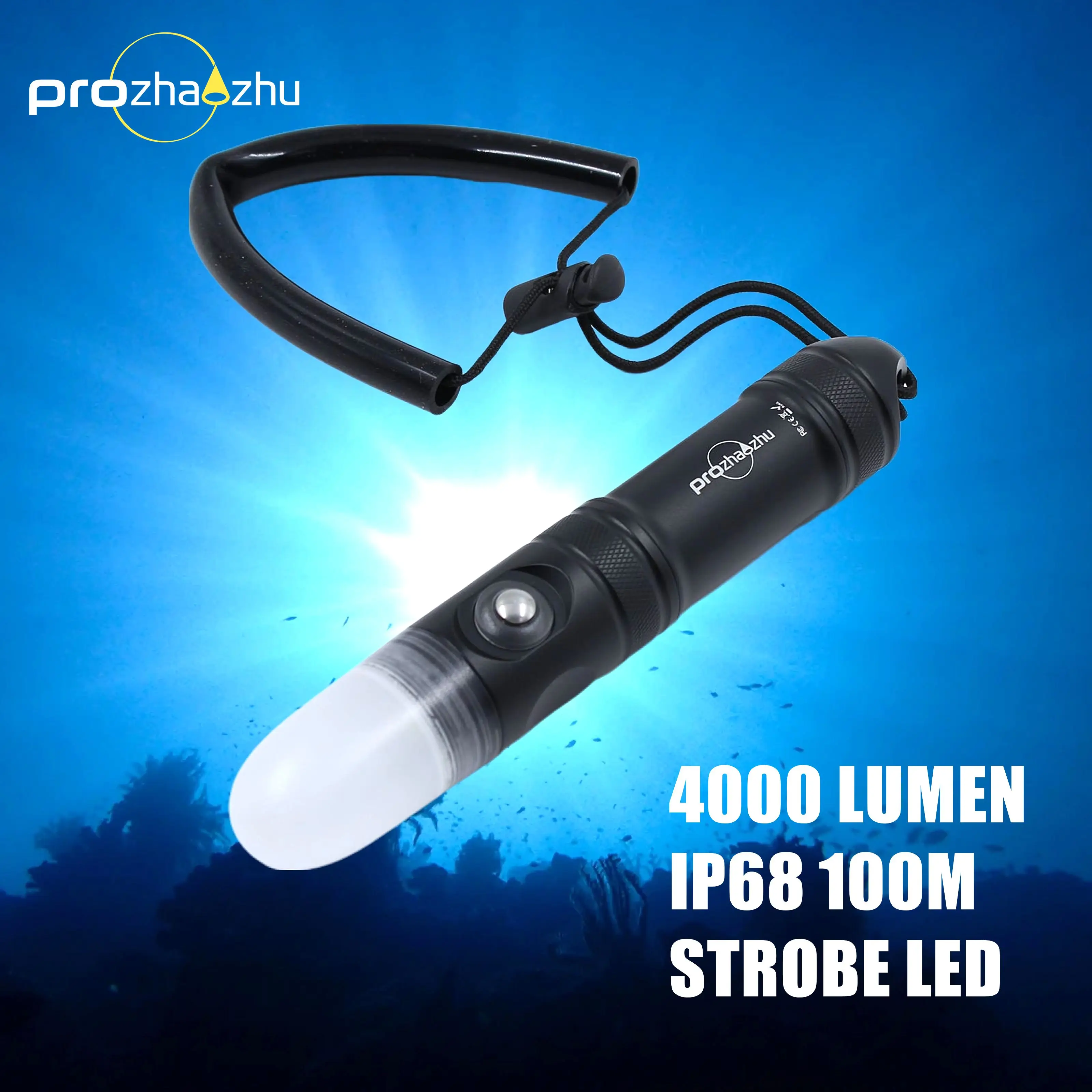 4000 lúmen ip68 100m 21700 recarregável mergulho strobe usb carregamento magnético subaquático led sinal mergulho strobe