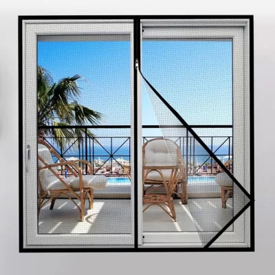 1 Zipper Window Screen, Self-Adhesive Mosquito-Proof Design, Breathable & Insect-Resistant, Fits Different Windows