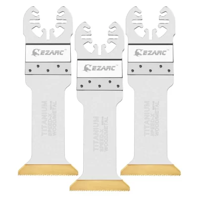 EZARC 3 PCS Lâminas multiferramentas oscilantes de titânio Lâminas de serra de corte de energia padrão/longa Corte rápido para madeira, metal, material duro