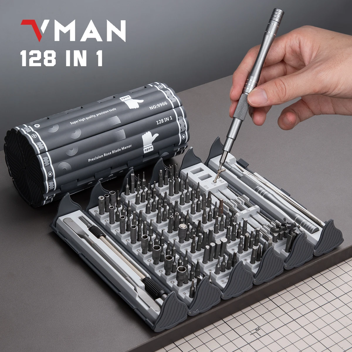 Precision Screwdriver Set for Men, Professional Magnetic Repair Tool Kit, computador, câmera, celular, iPhone, Etc., Presente, 128 em 1 - Image 3
