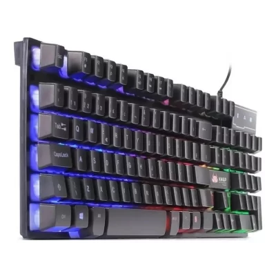 ABNT2 USB Ergonomic PC Notebook Game Computer Desktop Keyboard Gamer Semi Mechanical Colorful LED Illuminated Keyboard