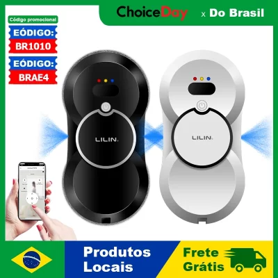 Robot Window Cleaner Liectroux HCR-10 Water Spraying Ultrathin Window Cleaning Robot, Auto Electric Glass Washer, Strong Vacuum