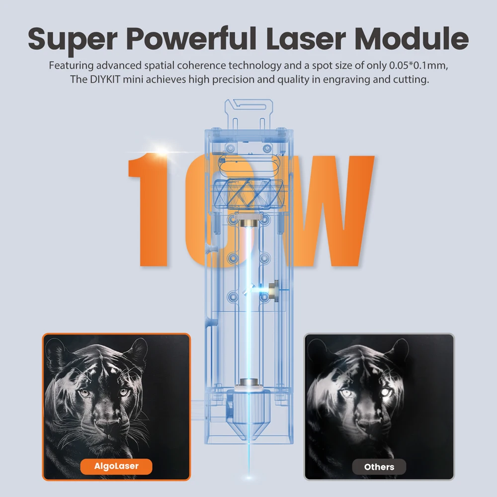 AlgoLaser DIY KIT 10W Máquina de corte e gravação a laser Adicionar acessórios opcionais Rolo rotativo/Raisers/Table de favo de mel/Bomba de ar - Image 5
