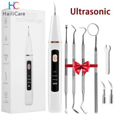 Raspador dental ultrassônico, cuidados bucais, remoção de tártaro, removedor de cálculo, limpador de manchas de dente, luz led, ferramentas de clareamento dental doméstico