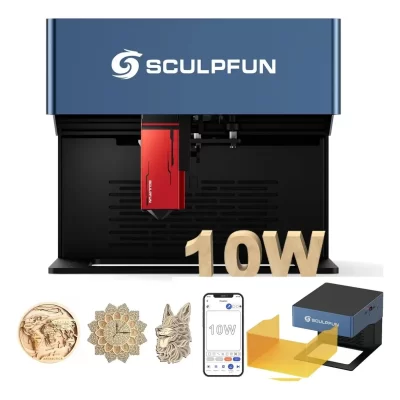 Sculpfun iCube ProMax 10W Gravador a laser ultrafino Máquina de gravação a laser com filtro de fumaça Escudo de proteção fechado