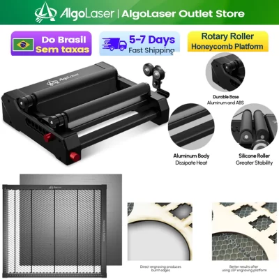 Algolaser gravador a laser acessório rolo rotativo plataforma de favo de mel para cnc co2 máquina gravadora a laser gravura cilíndrica