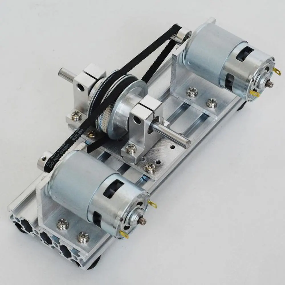 Kit de acionamento de motor de eixo duplo, 12v 24v dc 775 795 895 motor dc polia de correia dentada de grande torque 60 80 dentes rodas síncronas - Image 3