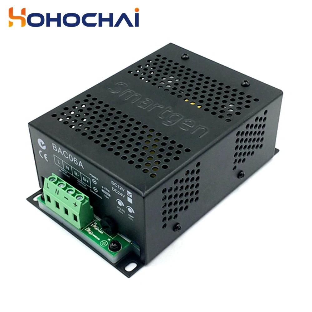 Smartgen carregador de bateria bac06a 6a 12v/24v, gerador a diesel inteligente - Image 2