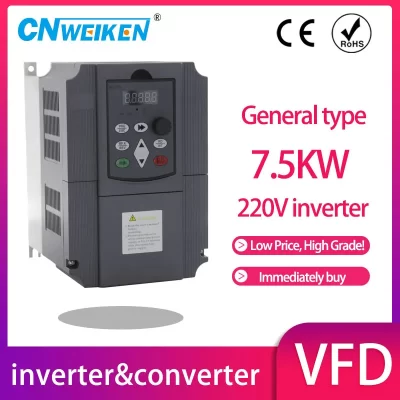 AC 220V/380V 1.5KW/2.2/3/4/5.5/7.5kw Conversor de frequência Entrada monofásica para saída trifásica Unidade de frequência variável