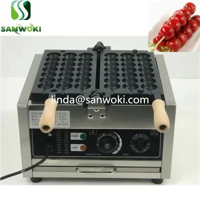 Máquina elétrica de waffle com cerdas revestidas de açúcar, máquina torradeira de waffle em forma de bola, antiaderente, máquina de cozimento de waffle